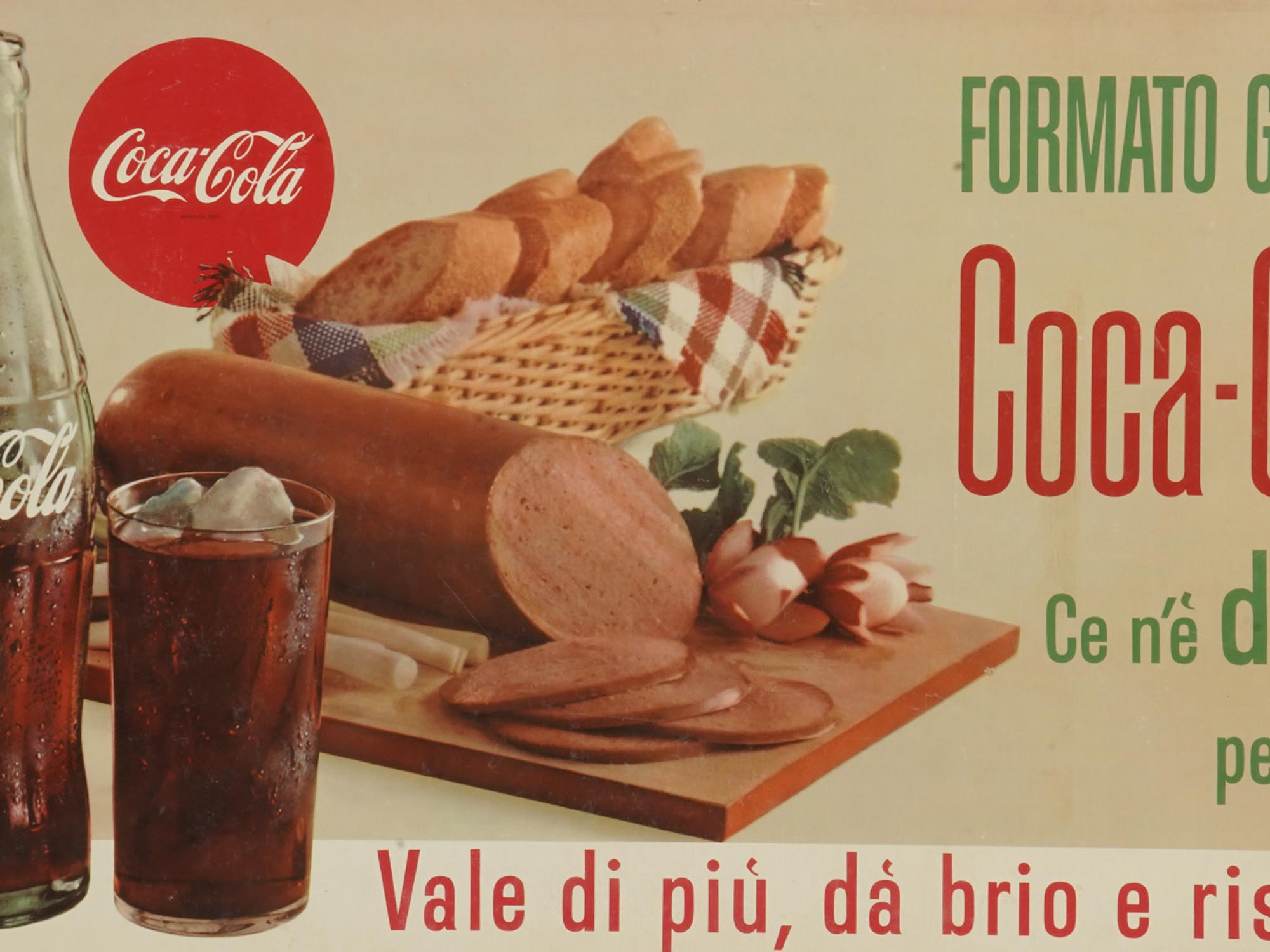 VINTAGE COCA COLA ITALIAN ADVERTISING POSTER PIC-1